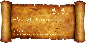 Váradi Vince névjegykártya